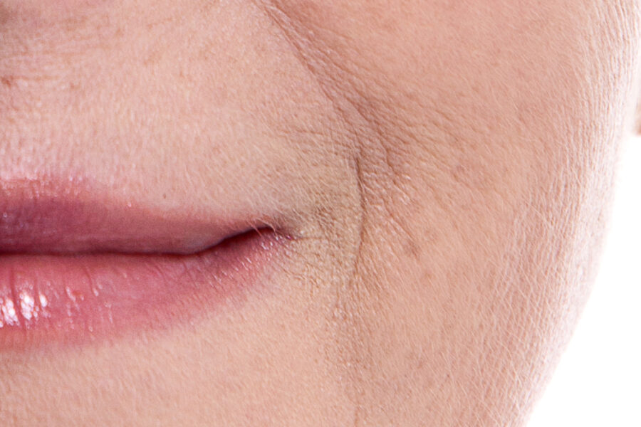 Nahaufnahme Marionettenfalten